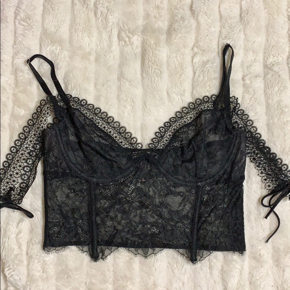 Victoria’s Secret Black Long Line Bustier Lrg